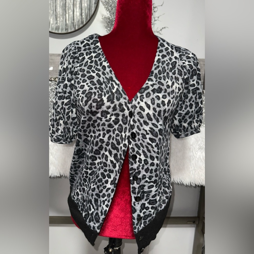 Leopard Print Button-Up Cardigan